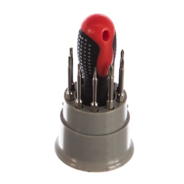 Отвертка для точных работ Fusion с насадками, 11 пр. в пласт. пенале, 3-х комп. рукоятка