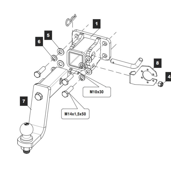 Фаркоп Haval H9 2024 / Tank 500 2023 / Haval H5 2024 / Tank 300 2022 / Tank 300 Adventure 2022 тип E