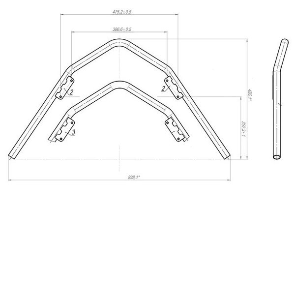 Труба бампера передняя в сборе, черная Ставр Stels LU098845 Оригинал