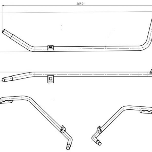 Труба бампера боковая (левая) в сборе, черная Ставр Stels LU098846 Оригинал