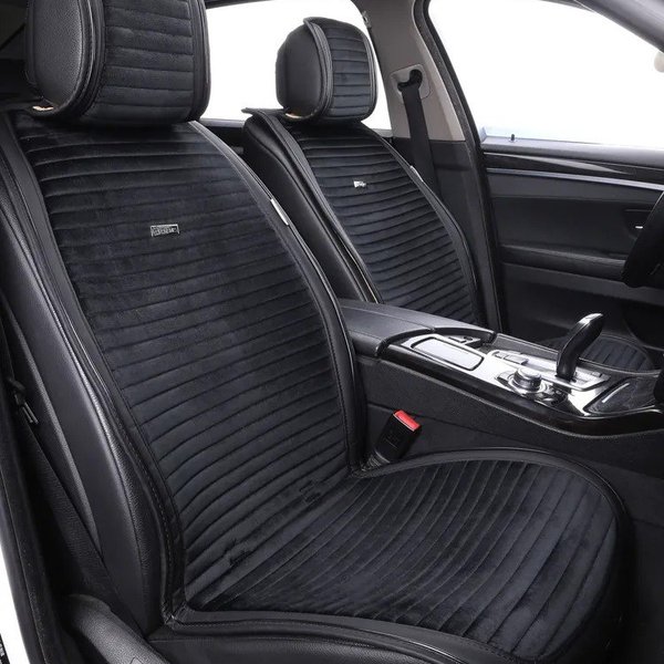 Накидки ВЕЛЬВЕТ на весь салон кожаная окантовка черные