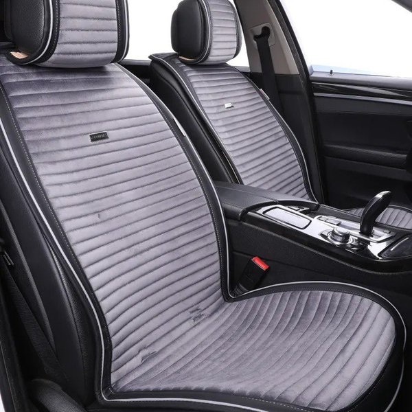 Накидки ВЕЛЬВЕТ на весь салон кожаная окантовка серые