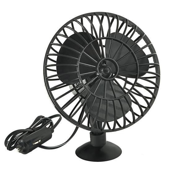 Вентилятор 12V 13см (5) SKYWAY на присоске пластик