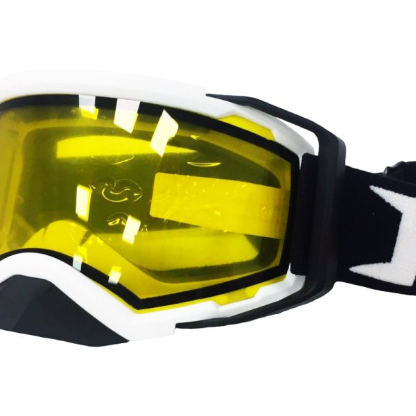 Очки RSX Blizzard Winter (с аутригерами): Белый/Черный, двойная желтая линза