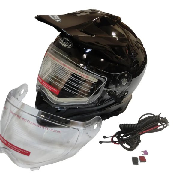 Мотошлем СНЕГОХОДНЫЙ COBRA EC H331, туринг,черный,  с ПОДОГРЕВОМ, S