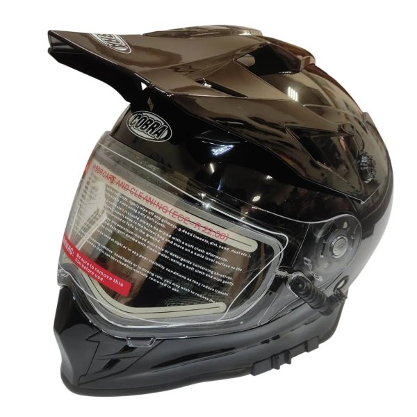 Мотошлем СНЕГОХОДНЫЙ COBRA EC H331, туринг,черный,  с ПОДОГРЕВОМ, XL