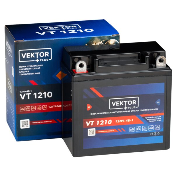 Аккумулятор мото VEKTOR VT 1210 10 А/ч R