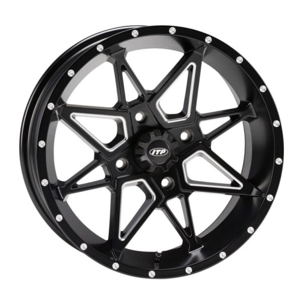 Диск квадроцикла  TORNADO 15x7 4/137 5+2 Matte Black with milled 15TN18 
