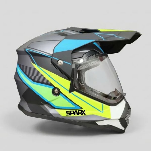 Шлем dual sport SPARX Pixel , серо-желтый, (49-50 см) YXS