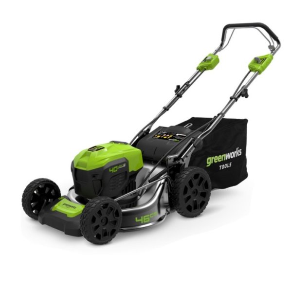 Газонокосилка аккумуляторная Greenworks, 40В, 46см, самоходная, бесщеточная, без АКБ и ЗУ