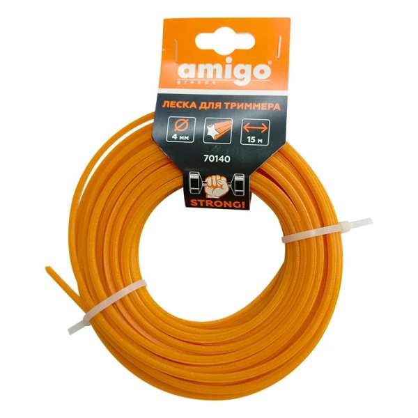 Леска для триммера 4,0 мм звезда 15 м AMIGO 70140