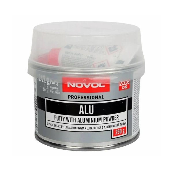 Шпаклёвка NOVOL с алюминием Alu 0,25кг.