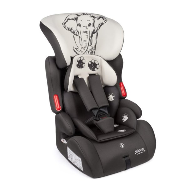 Автокресло детское SIGER Космо гр. I/II/III 9-36 кг 1-12 лет серо-бежевый слон люкс