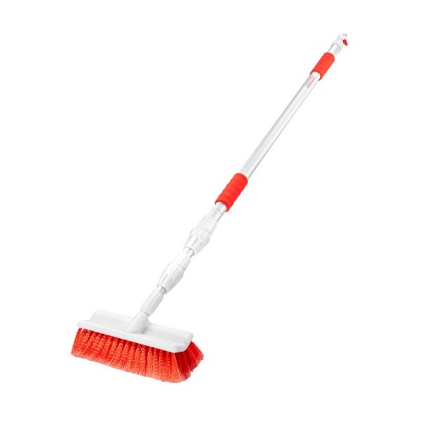 Щетка для мытья телескопическая  138-308см SKYWAY (24*8 см) штуцер под шланг