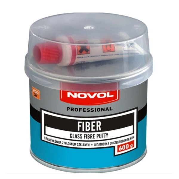 Шпатлевка NOVOL стекловолокнистая Fiber 600гр.