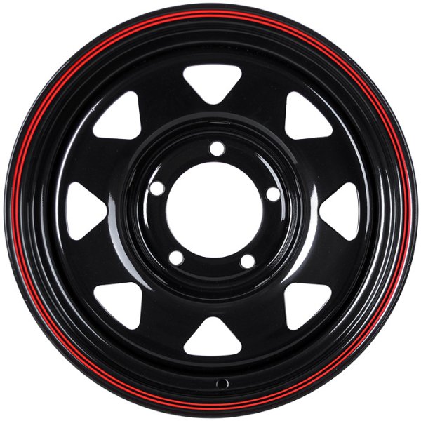 Диск стальной 16*7 5*139,7 Et0 108,5 SW01 Shinning Black With 2 Red Line Grizzly