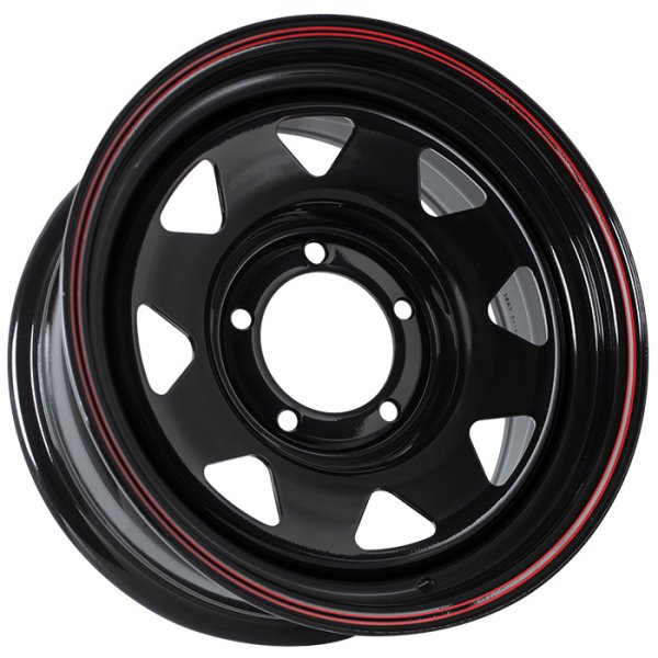 Диск стальной 16*7 5*139,7 Et-25 108,5 SW01 Shinning Black With 2 Red Line Grizzly