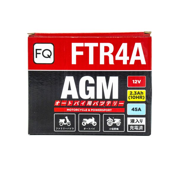 Аккумулятор мото FQ FTR 4A 2,3 А/ч L