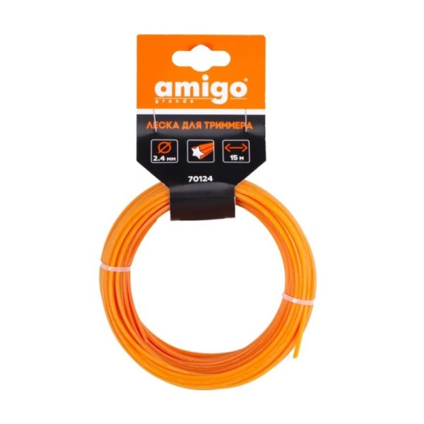 Леска для триммера 2,4 мм звезда 15 м AMIGO