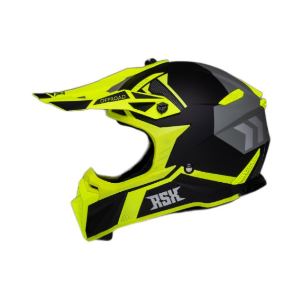 ШЛЕМ эндуро RSX Drive (черно-флуоресцентно-зеленый матовый, (59-60 см) L)