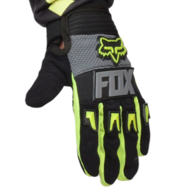 Мотоперчатки подростковые FOX №2 Neon-Green/White (14cм/4-5 лет)