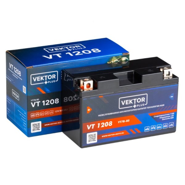 Аккумулятор мото VEKTOR HDV1208 8 А/ч R