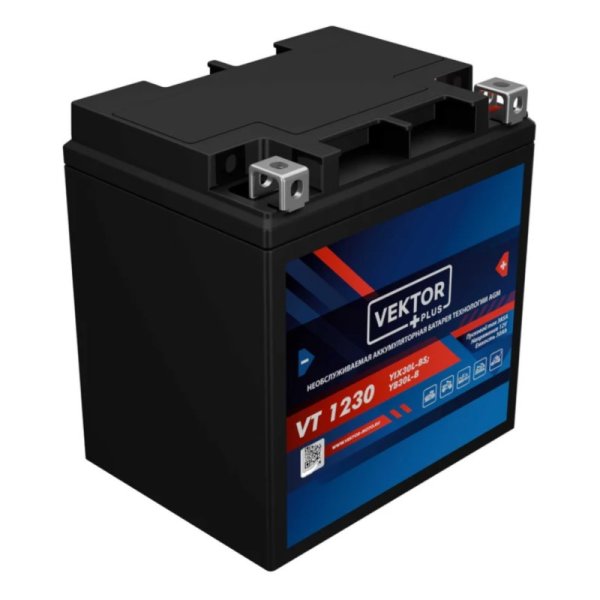Аккумулятор мото VEKTOR PLUS HDV1230 AGM 30 А/ч L