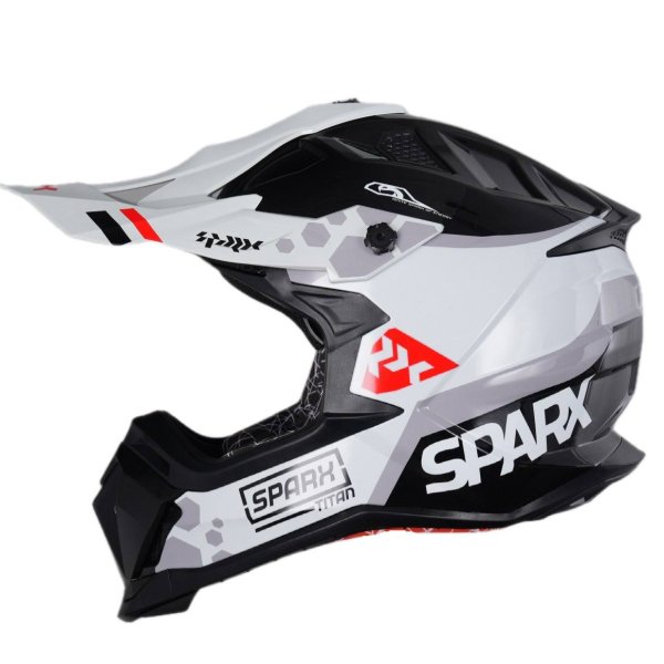 Мотошлем эндуро SPARX Raptor Titan серо-красный (59-60 см) L