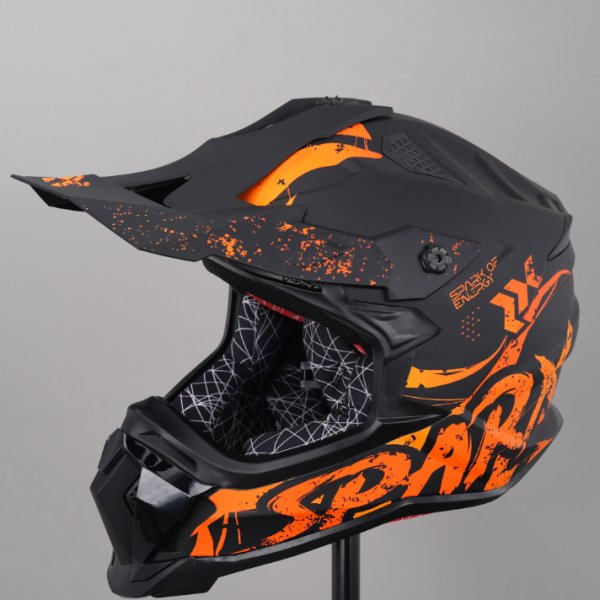 Мотошлем эндуро SPARX Raptor River черно-оранжевый матовый (61-62 см) XL