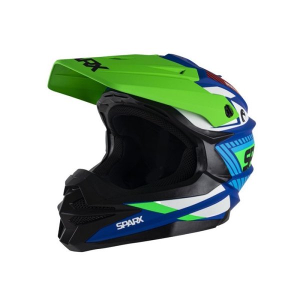 Мотошлем эндуро SPARX Fenix Gravity (JK6803) сине-зеленый матовый (55-56 см) S