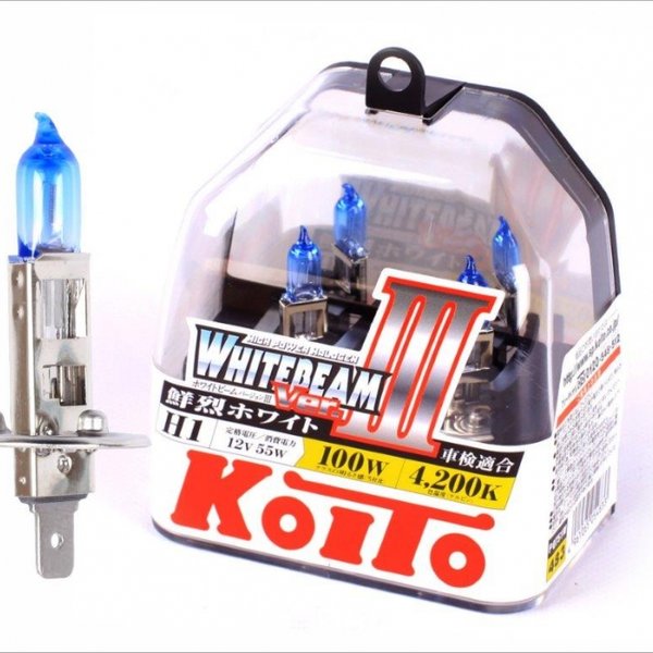 Лампа H1 Koito Whitebeam III P0751W 55W (100W) (64150 Osram) (бокс 2шт.) Япония