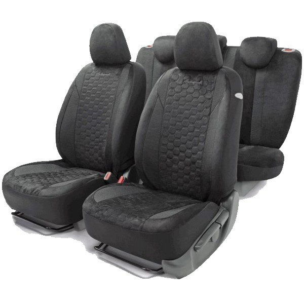 ALC-1505 BK/BK Чехлы автомобильные Alcantara 15пр 4 мол черный