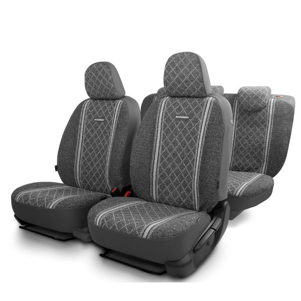 GOB-1105 GY/ROMB (M) Чехлы автомобильные Gobelen плот жаккард 11пр карм 3мол сер/в сер ромб р-р М