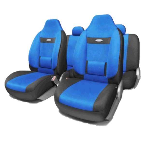 COM-1105H BK/BL (M) Чехлы автомоб. Comfort литовый подг велюр 9пр карм 6мол черн/синий р-р М