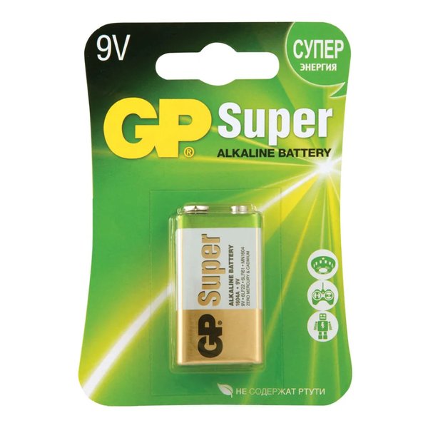 Батарейка щелочная GP 6LF22 Super 1604A-BC1