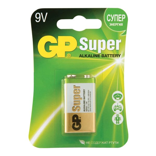 Батарейка щелочная GP 6LF22 Super 1604A-BC1