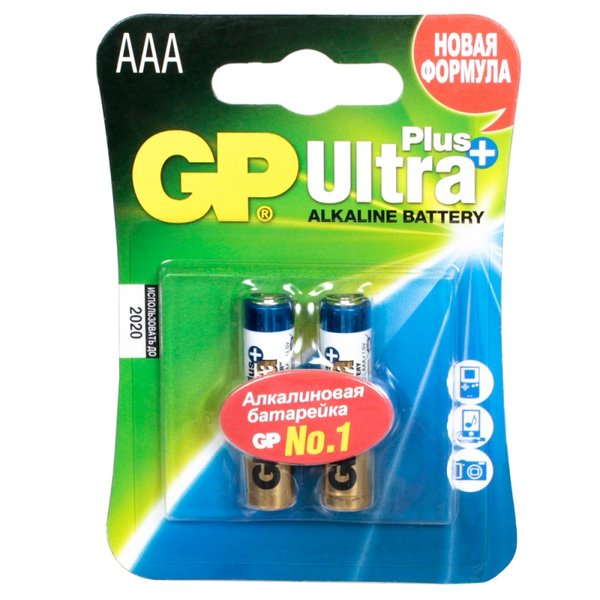 Батарейка GP Ultra Plus alkaline AAA LR03 2шт