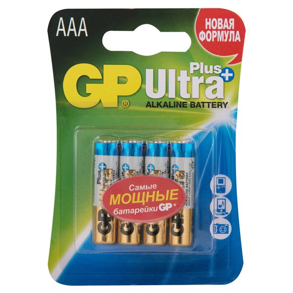 Батарейка GP Ultra Plus Alkaline AAA LR03 4шт 