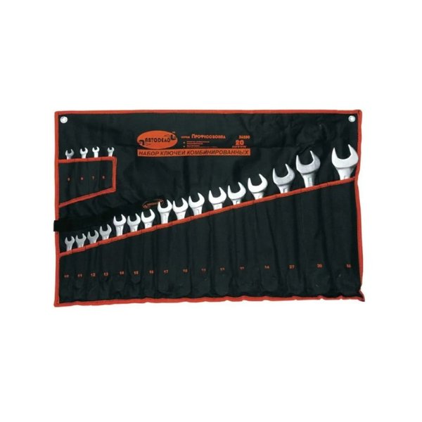 Набор ключей комбинированных 6-32мм 20 предм. Professional коленчатые в сумке АвтоДело