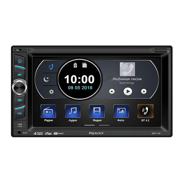 Автомагнитола Prology MPV-100  ПДУ/USB/BT мон. 6.2 вход