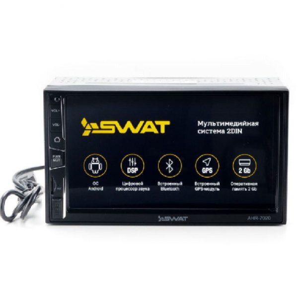 Автомагнитола Swat 2DIN AHR-7020 USB/SD/BT/GPS/Wi-Fi Android без диска