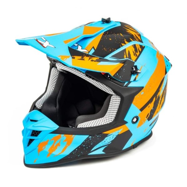 Шлем мото GTX 633 (L) #2 BLUE/ORANGE BLACK