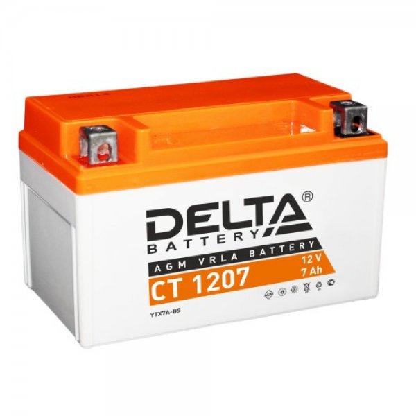 Аккумулятор мото Delta СТ 1207 7 А/ч R