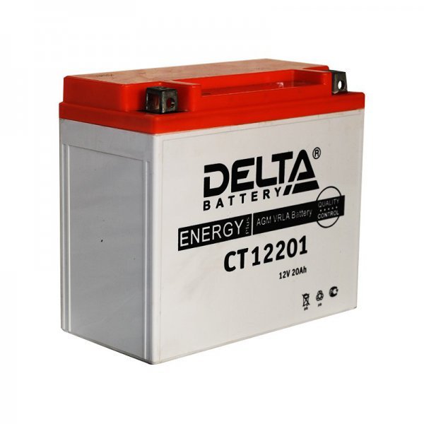 Аккумулятор мото Delta СТ 12201 20 А/ч L
