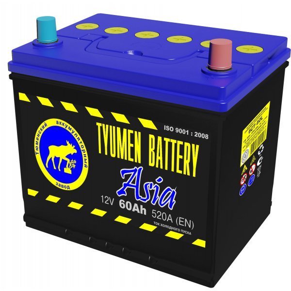 Аккумулятор Тюмень 60 А/ч Азия 12V L
