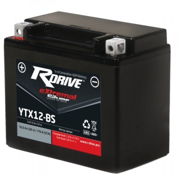 Аккумулятор мото RDrive Extremal Silver YTX20L-BS 20 А/ч R