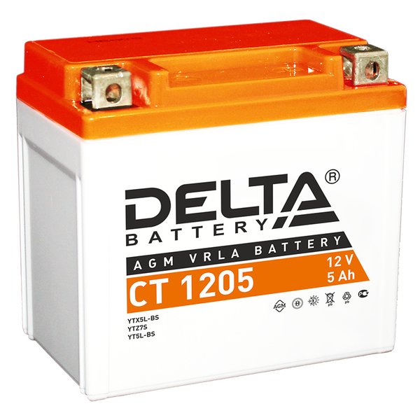 Аккумулятор мото Delta СТ 1205 5 А/ч L