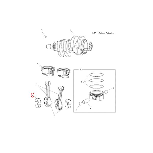 Вкладыш BEARING-CON ROD 40MM YLW (10210200/260819/0135693, США)