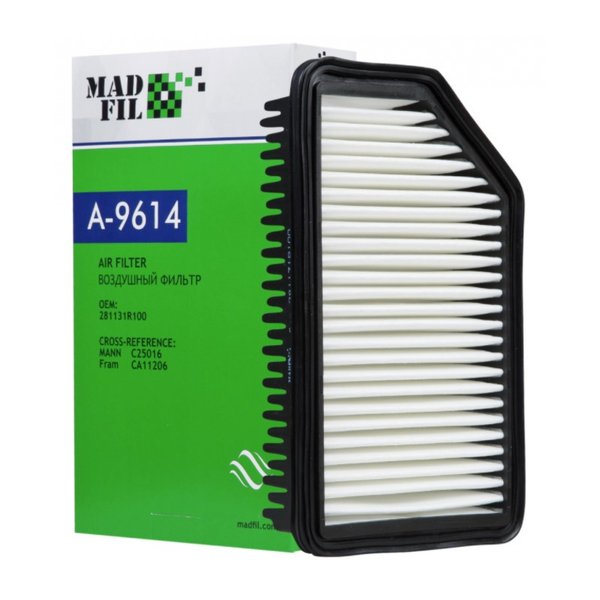 Фильтр воздушный Madfil A-9614 (LA-1458/Lynx/LF0204 Green/28113 1R100/28113 B2000 Mobis) 