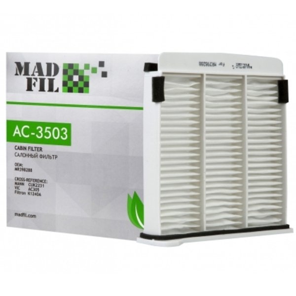 Фильтр салонный Madfil AC-3503 (MTS07/MR398288/MZ690361/CU 2231 Mann/AC-305 Vic)